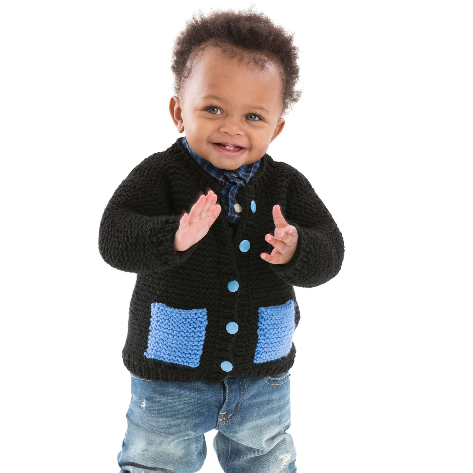 Red Heart Cute & Classic Baby Knit Cardigan | Yarnspirations