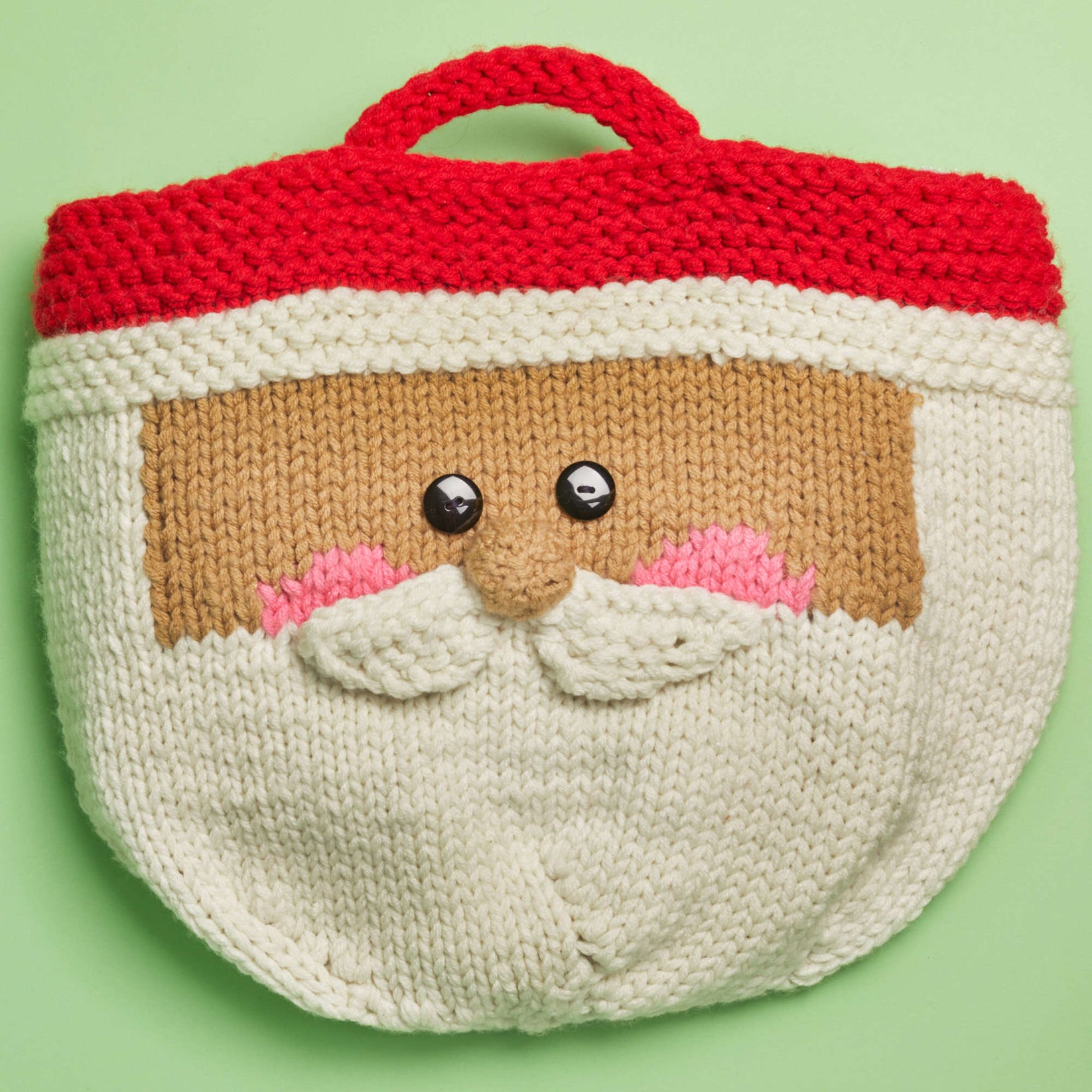 Free Red Heart Jolly Santa Basket Knitting Pattern | Yarnspirations