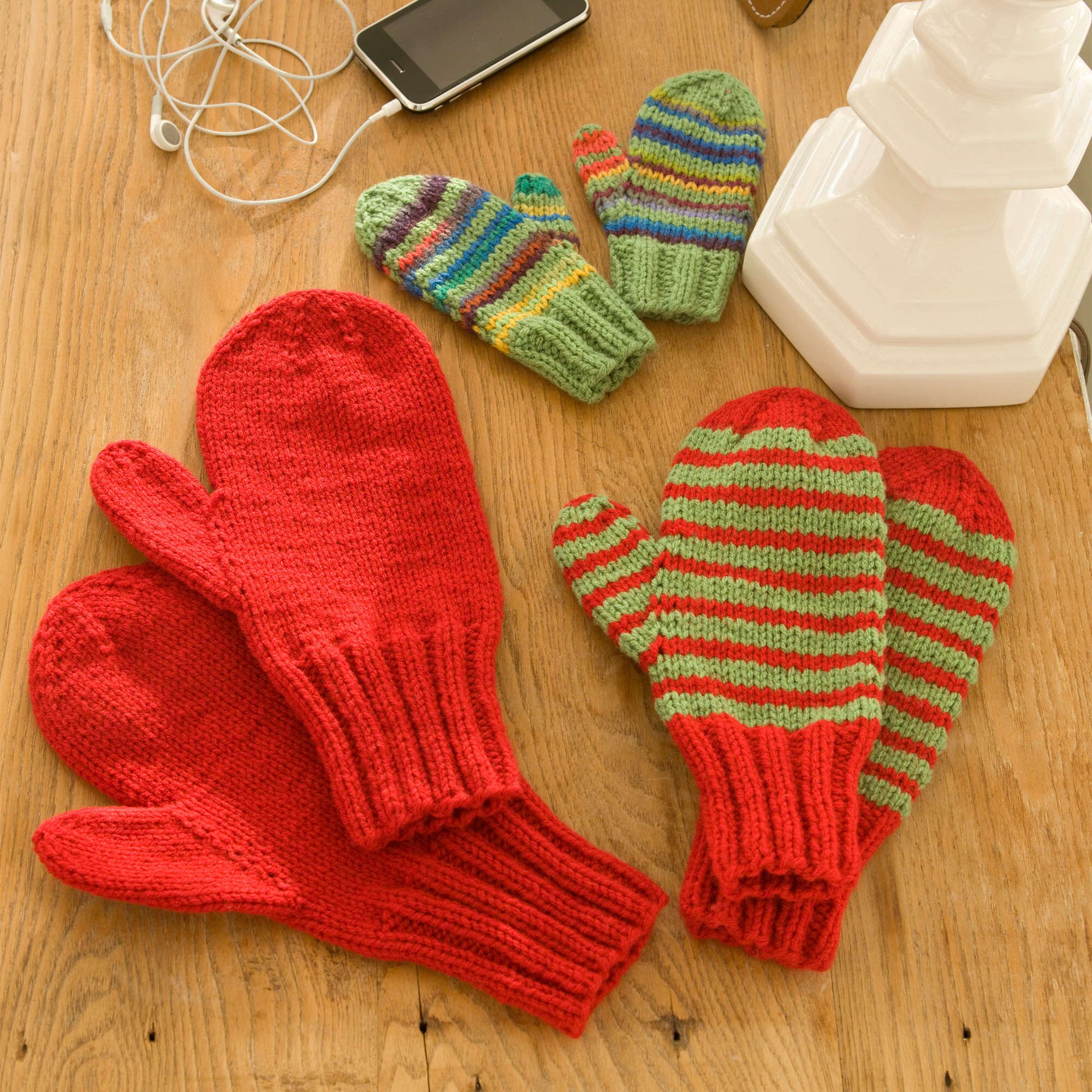 Red Heart Mittens For All Pattern | Yarnspirations
