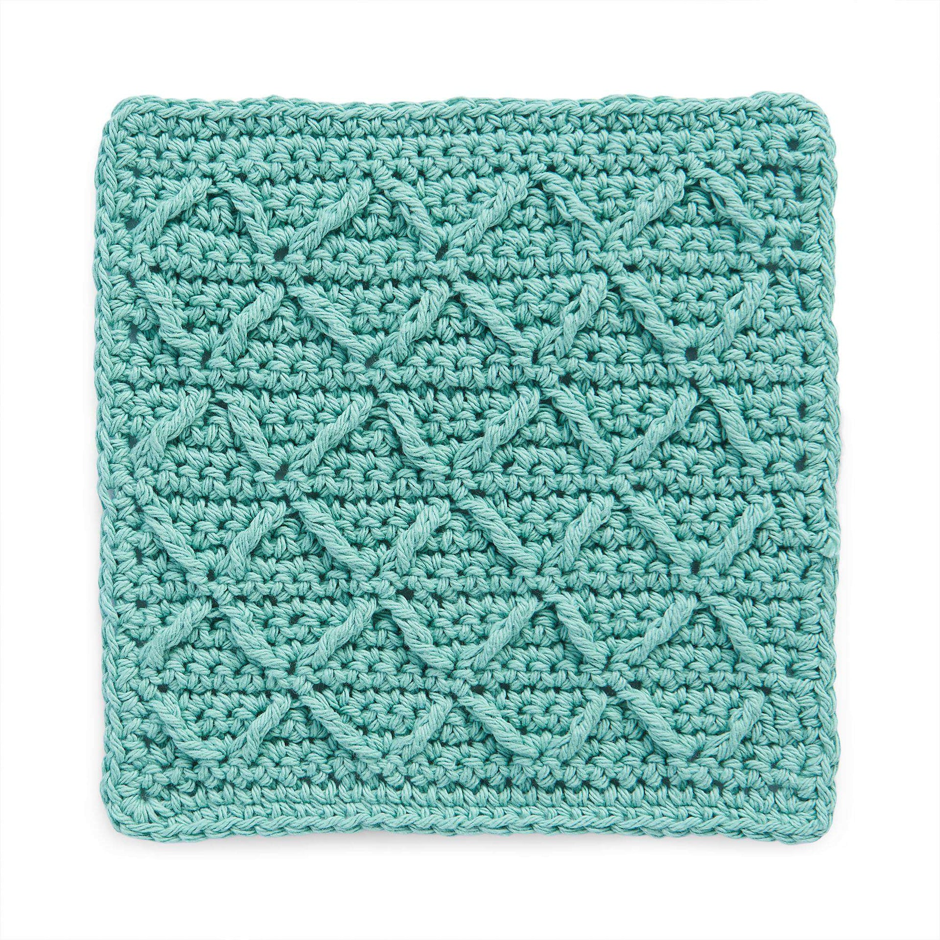 CROCHET PATTERN Diamond Cable Dishcloth 